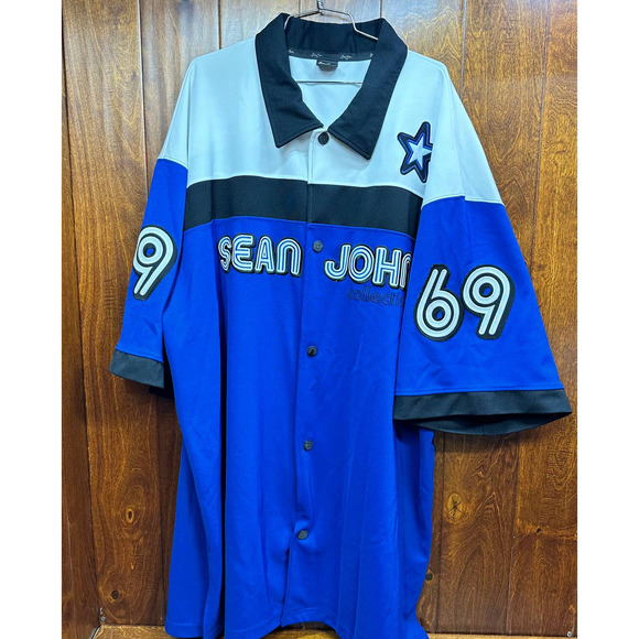 Sean John Shirts Vintage Sean John 69 Collection Blue White